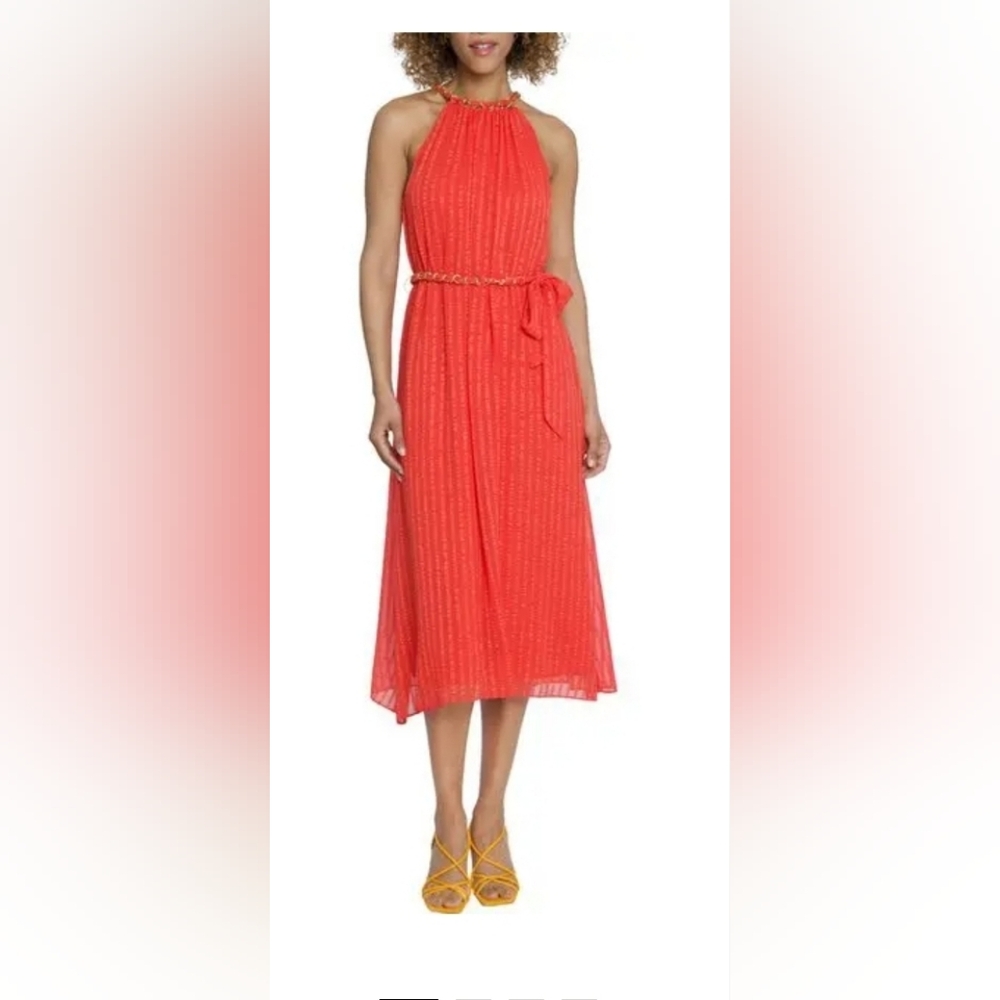 Maggy London Chain Trim Midi Dress Size 10